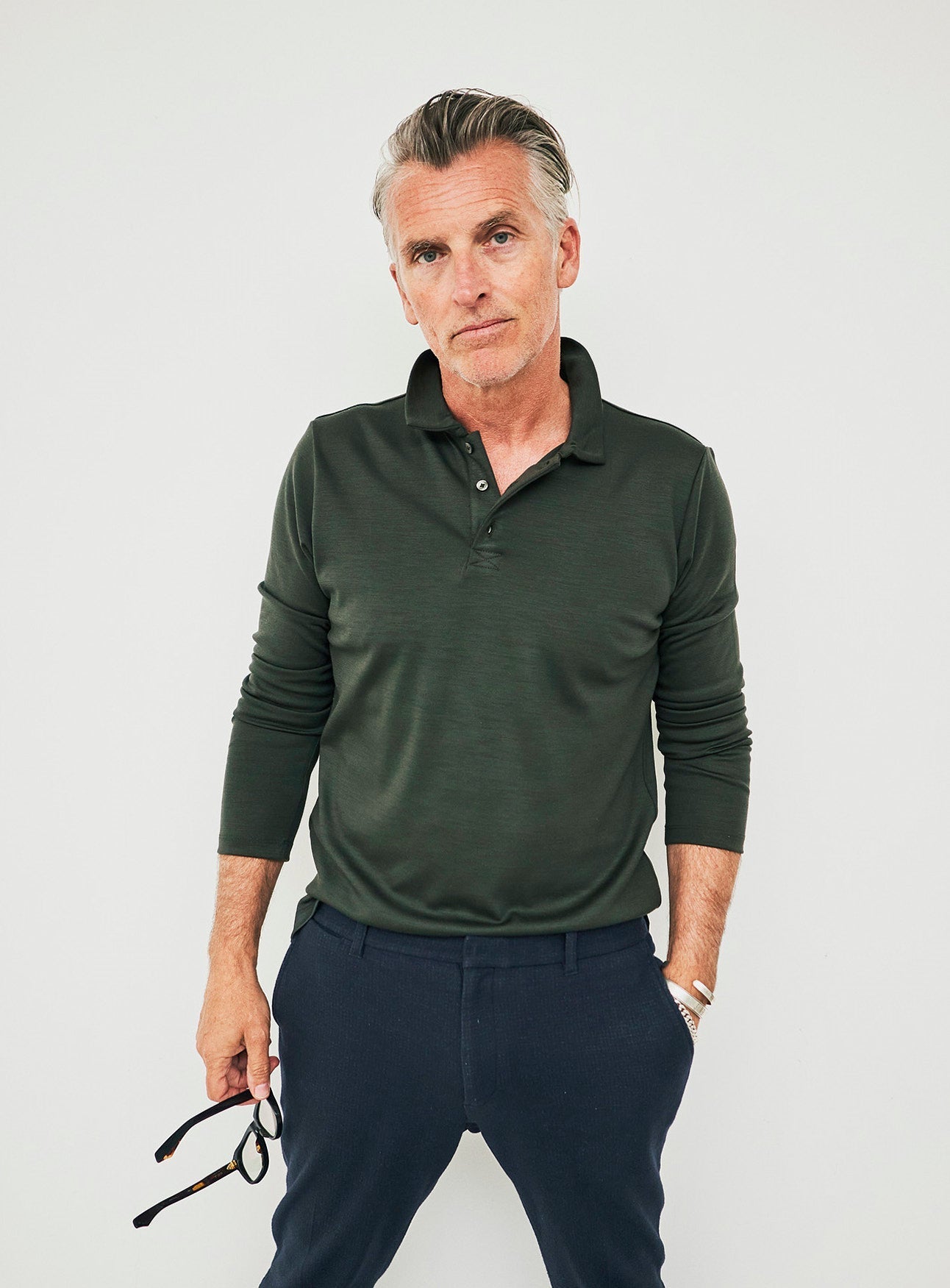 Polo Mérinos Vert Foncé Extensible